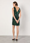 Sequin Panel Bodycon Mini Dress, Green, large