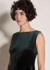 Velvet Swing Mini Dress, Green, large