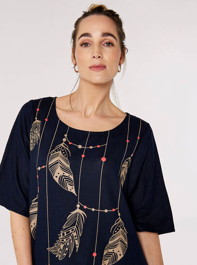 Necklace Print Midi Dress