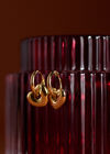Gold Tone Heart Cuff Earrings, Gold, large