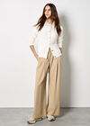 Hammered Buttons Fluffy Knit Cardigan, White, large