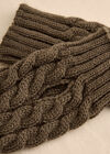Cable Knit Handwarmers, Khaki, large