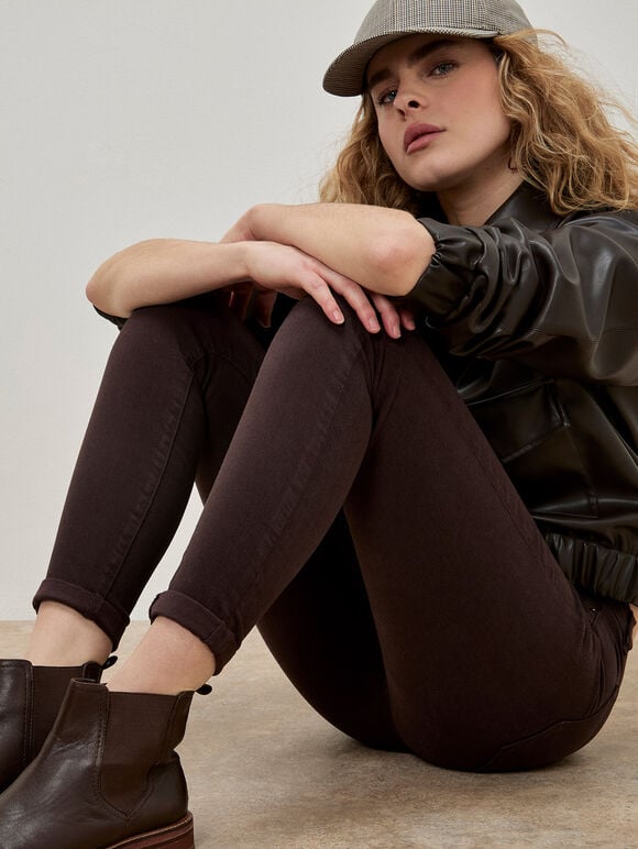Sienna Skinny Fit Jeans, Brown, large