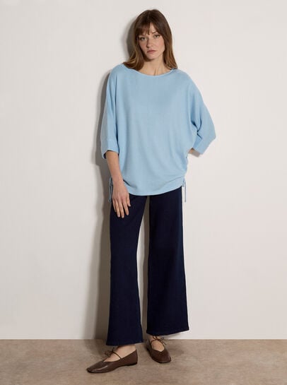 Soft Touch Drawstring Batwing Top