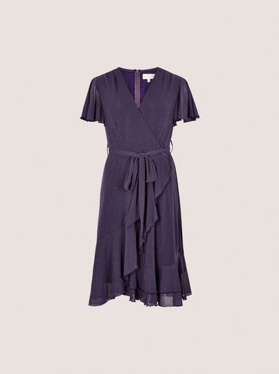 Sparkle Wrap Ruffle Mini Dress
