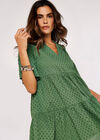 Broderie Anglaise Mini Dress, Khaki, large