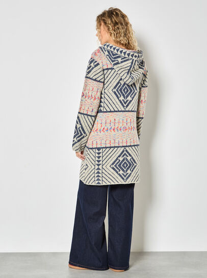 Geometric Folk Knitted Coatigan