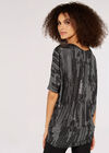 Metallic Squares Batwing Top, Black, large