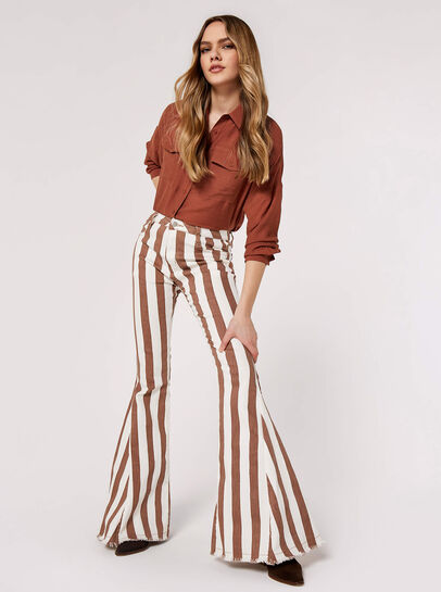 Stripe Flare Denim Jeans