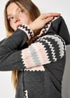 Chevron Sparkle Hooded Jumper, Dark Grey - Charcoal, large