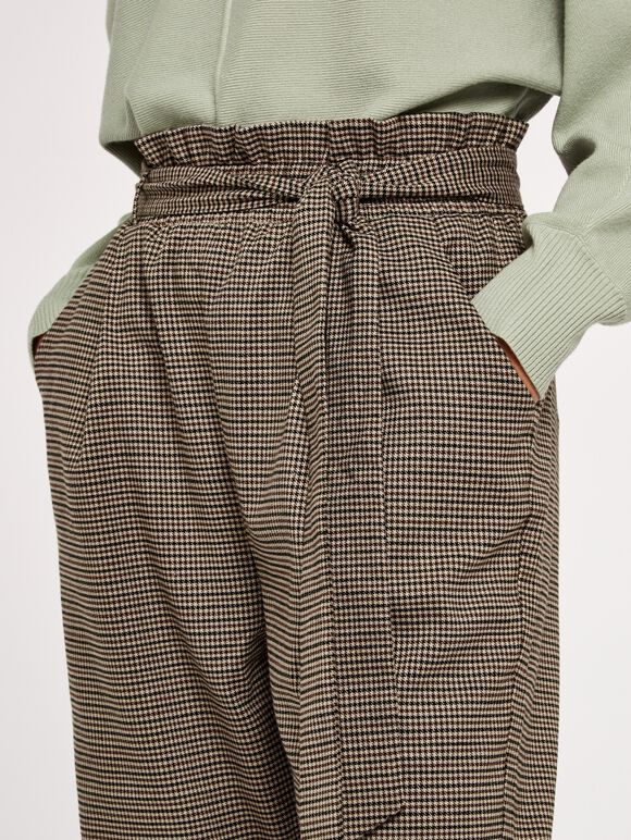 Paperbag Check Trouser, Stone, large