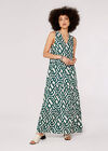 Geometric Tiered Maxi Dress, Green, large