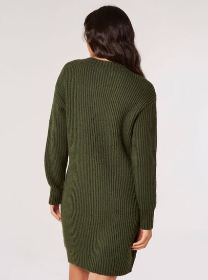 Ribbed Knit Jumper Mini Dress