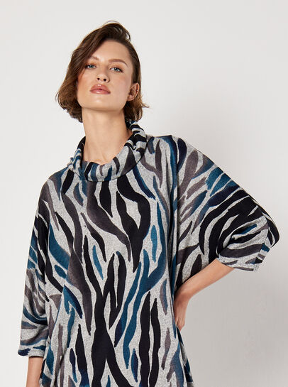 Zebra Soft Touch Cocoon Mini Dress
