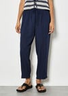 Ladder Lace Insert Linen Joggers, Navy, large
