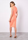 Bodycon Bandage Midi Dress, Coral, large