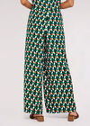 Printed Wide Leg Trousers, Green, large