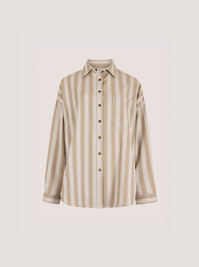 Twill Stripe Oversized Shacket