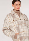 Classic Check Shacket, Stone, large