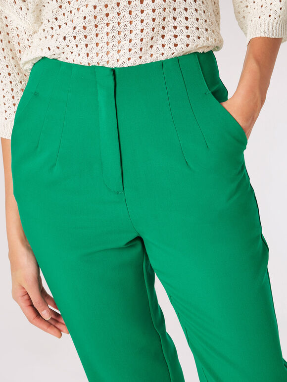 Pantalon sur mesure à plis pincés, vert, grand