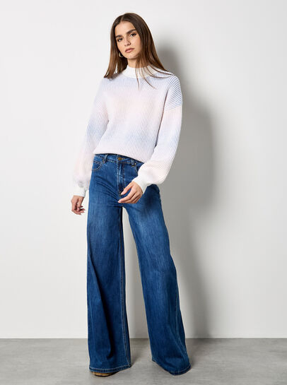 Pastel Ombre Rib Knit Jumper