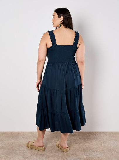 Smock Tiered Midi Dress
