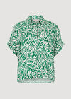 Brushstroke Print Short Sleeve Shirt, Green, large