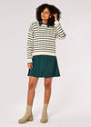 Plaited Knit Stripe Jumper, Stone, large
