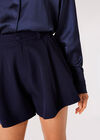 Pleat Detail Tailored Shorts, Navy, large