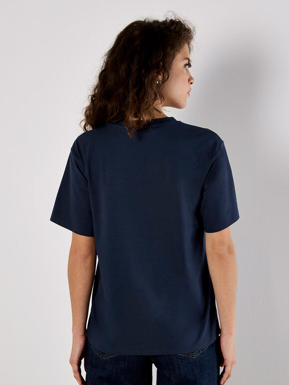 Modal Jersey Basic T-Shirt, Navy, large