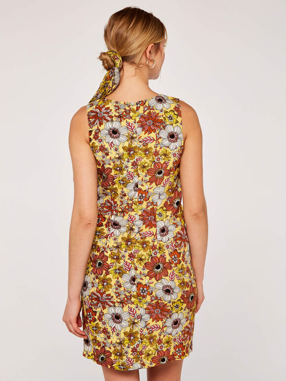 70s Floral Dress, Yellow, large