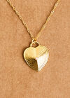 24K Gold Plated Heart Locket Necklace, Gold, large