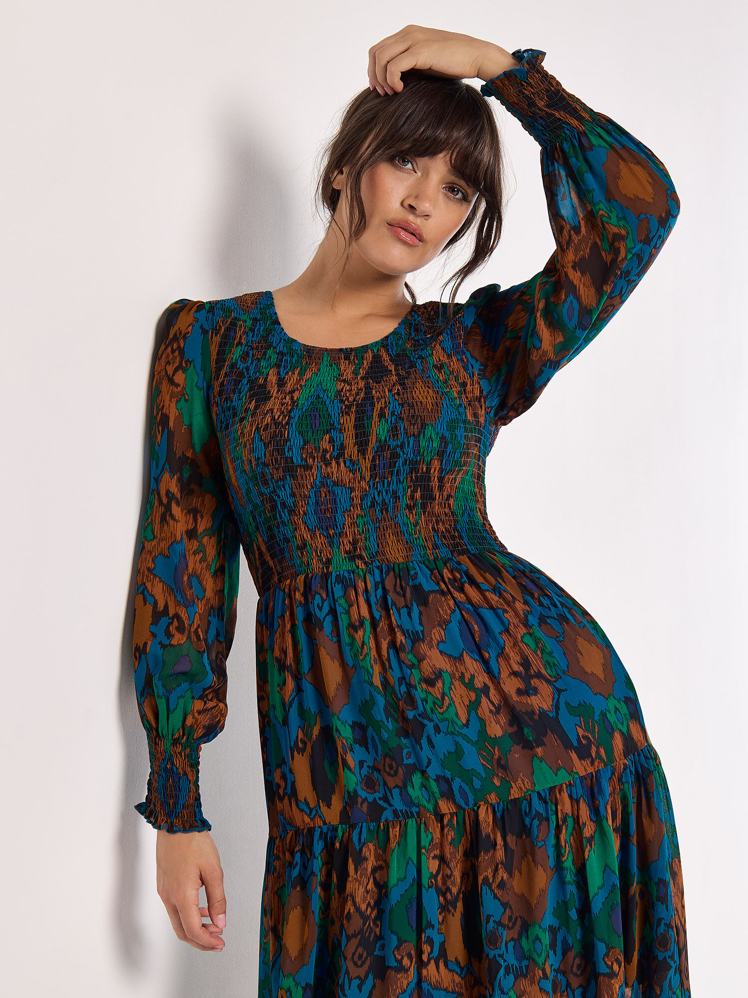 Apricot teal dress hotsell