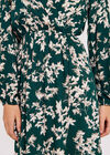 Stem Floral Wrap Dress, Green, large