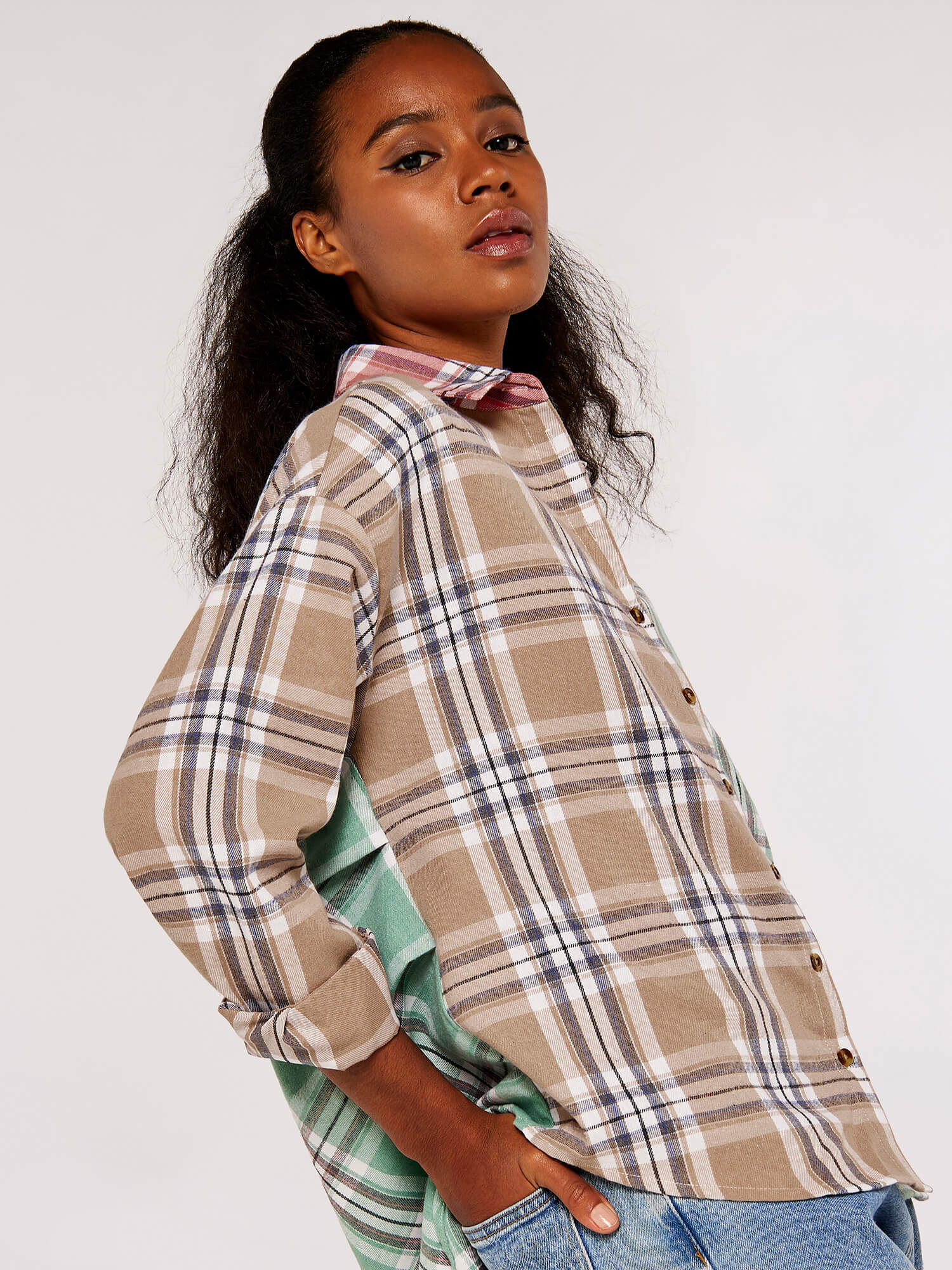 Mint plaid shirt clearance