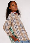 Patchwork Plaid Shirt, Mint, large