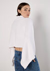 Mock Neck Cape Jumper, White, large