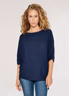 Soft Drawstring  Top, Navy, large