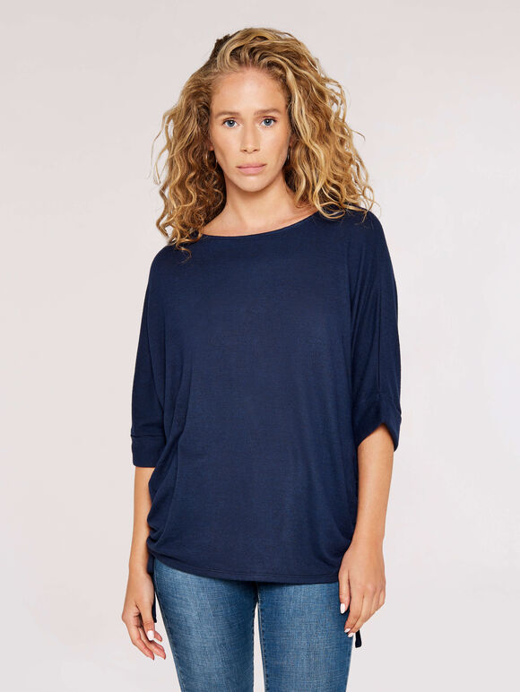 Soft Drawstring  Top, Navy, large