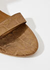 Sandales à talons texturées métallisées, Jaune, large