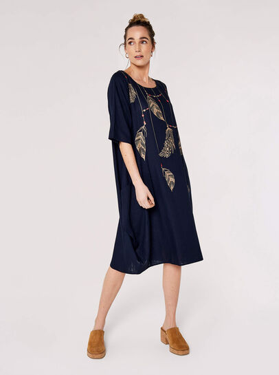 Necklace Print Midi Dress