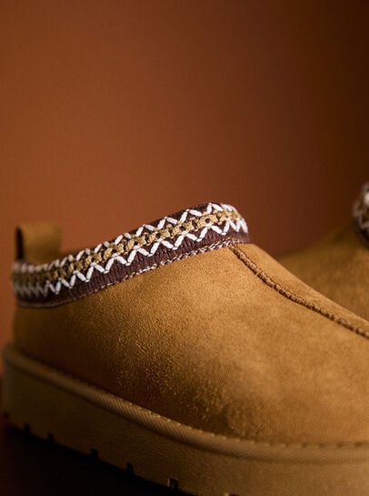 Faux Fur Lined Suede Slipper Boot