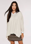 Waffle Oversized Top, Stone, large
