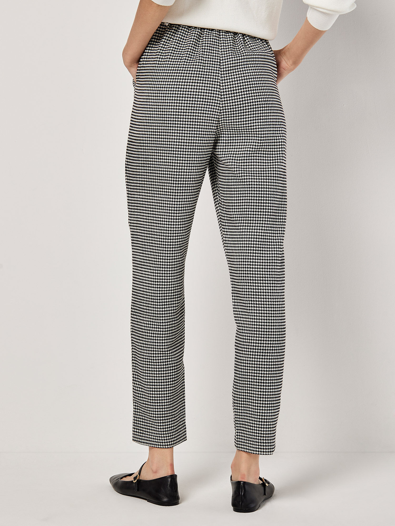 Black and white paperbag trousers hotsell