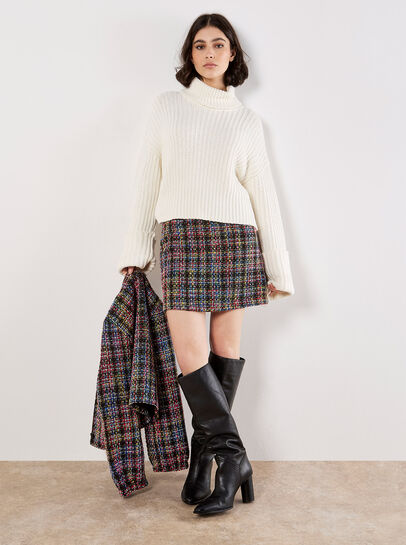 Multicoloured Tweed Mini Skirt