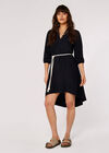 Mini-robe en lin et coton, Noir, grand