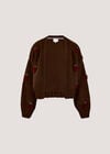 Chunky Knit Strawberry Cardigan, Brown, large