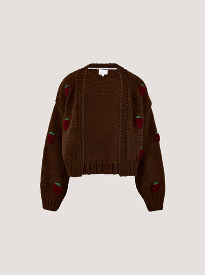 Chunky Knit Strawberry Cardigan