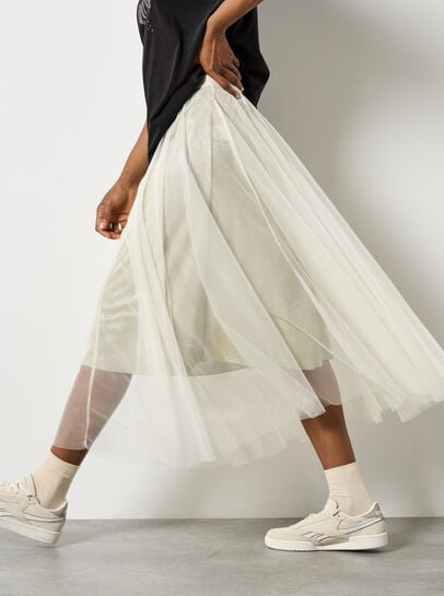 Sparkle Mesh Tulle Skirt