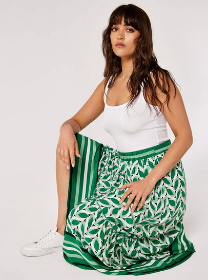 Geo Leaves Maxi Skirt